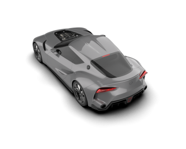 Beyaz arka planda modern bir araba. 3d oluşturma