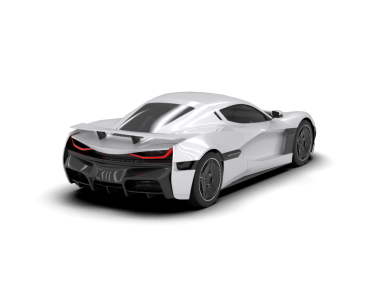 Beyaz arka planda modern spor araba. 3d oluşturma