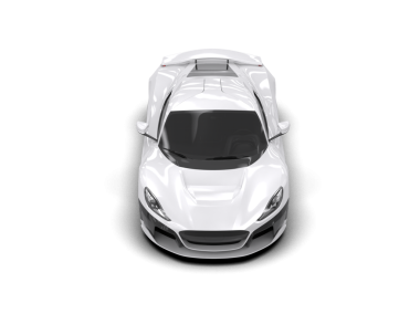 Beyaz arka planda izole edilmiş modern beyaz araba. 3d oluşturma