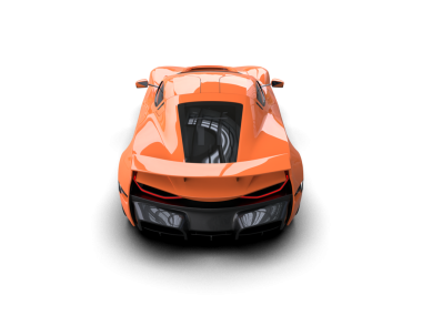 modern turuncu araba siyah arkaplanda izole edildi