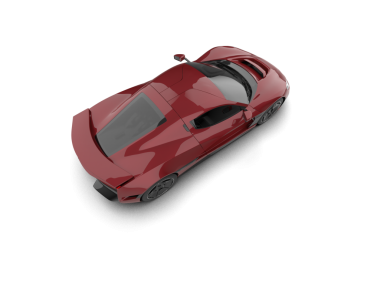 Gri arka planda izole edilmiş kırmızı modern araba. 3 Boyutlu Hazırlama