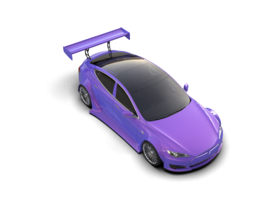 arkaplanda izole edilmiş mor araba 3 boyutlu görüntüleme