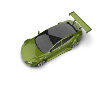 Beyaz arka planda 3 boyutlu araba.