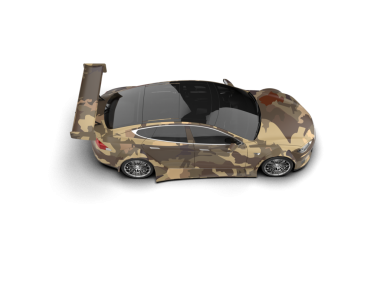 Beyaz arka planda bir araba. 3d oluşturma.