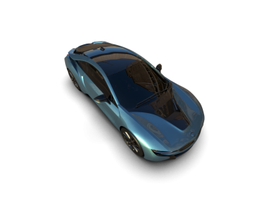 Araba siyah arka planda izole edilmiş. 3d illüstrasyon.