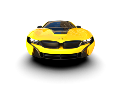 Sarı spor araba. - Araba. 3d oluşturma