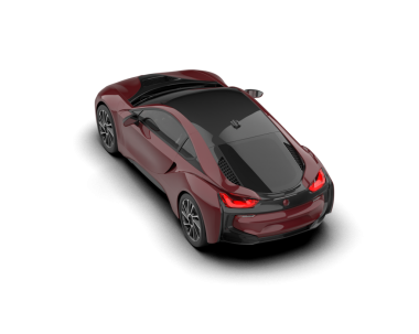 Modern araba arka planda izole edilmiş. 3D görüntüleme - illüstrasyon