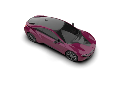 Beyaz stüdyo arka planında izole edilmiş 3 boyutlu bir araba.