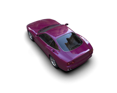 Siyah arka planda pembe araba