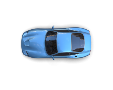 araba siyah arkaplanda izole edildi 3 d görüntüleme - üst görünüm