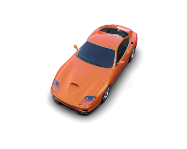 Beyaz arka planda modern turuncu araba. 3 Boyutlu Hazırlama