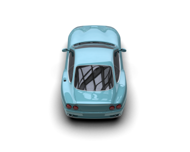 Beyaz arkaplanda izole edilmiş bir arabanın 3 boyutlu görüntülenmesi