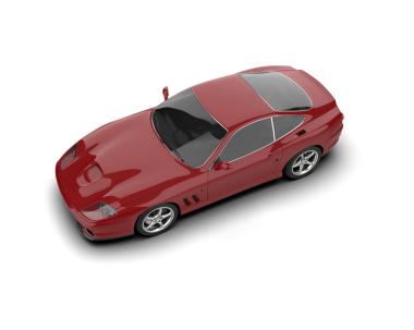 Bir spor arabanın 3 boyutlu görüntüsü