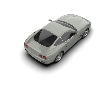 Beyaz arkaplanda izole edilmiş bir arabanın 3 boyutlu görüntüsü.