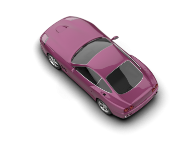 Pembe araba beyaz arka plan üzerinde izole