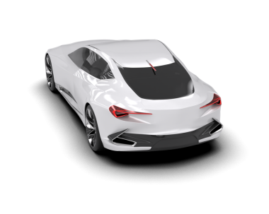 Modern araba arka planda izole edilmiş. 3d illüstrasyon - illüstrasyon