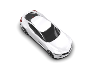 Beyaz arka planda modern bir araba. 3d oluşturma.