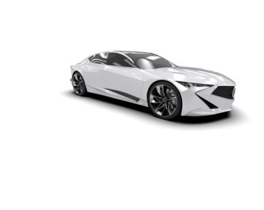 Beyaz arka planda izole edilmiş gerçekçi bir araba. 3 Boyutlu Hazırlama