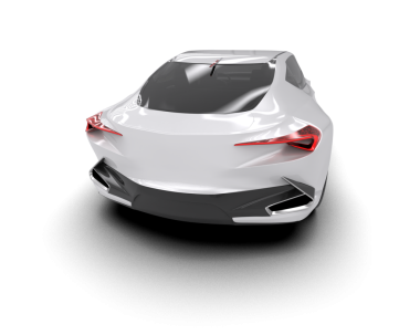 modern elektrikli araba beyaz arka planda izole edildi. 3 boyutlu görüntüleme