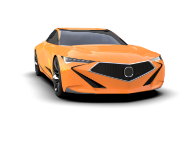 Modern araba beyazda izole edilmiş. 3D görüntüleme - illüstrasyon