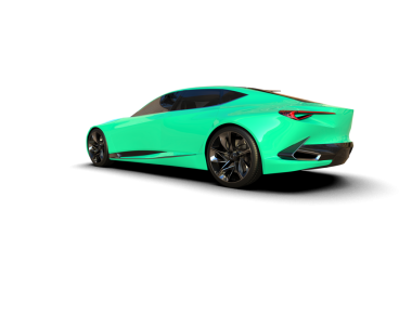Yeşil spor araba. 3d oluşturma