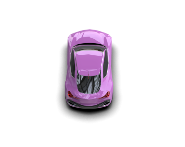 pembe modern araba beyazda izole edilmiş.