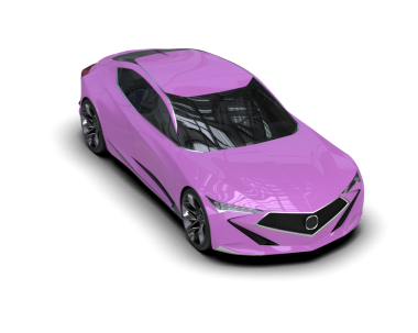 Modern araba arka planda izole edilmiş. 3D görüntüleme - illüstrasyon