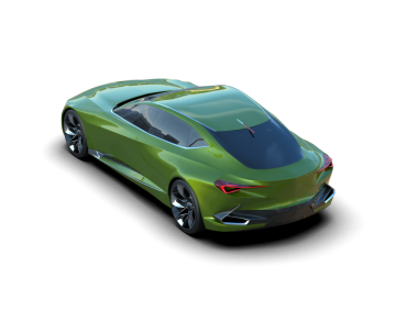 Beyaz arka planda izole edilmiş yeşil lüks araba 3 boyutlu görüntüleme