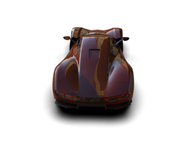 Koyu arkaplanda kırmızı ve beyaz bir arabanın 3 boyutlu canlandırması.