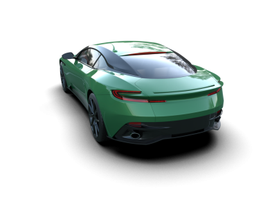 modern yeşil araba beyaz arka planda izole edilmiş 3 boyutlu illüstrasyon
