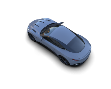 Araba beyaz arka planda izole edilmiş. 3d oluşturma