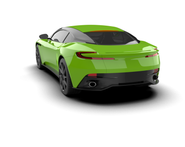 modern yeşil spor araba - arka görünüm - 3 boyutlu görüntüleme