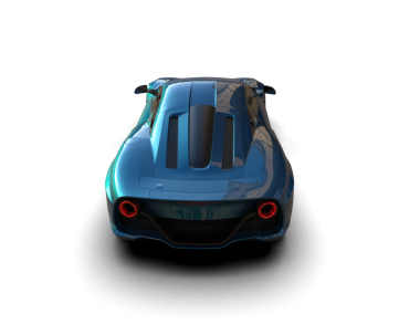 Siyah arka plan üzerine izole mavi spor araba