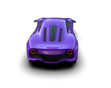 Mor oyuncak araba. 3d illüstrasyon