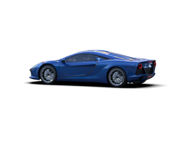 Mavi süper araba. 3d oluşturma