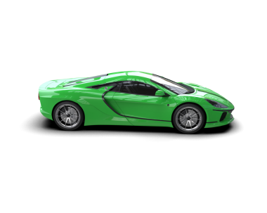modern yeşil spor araba beyaz arka planda izole