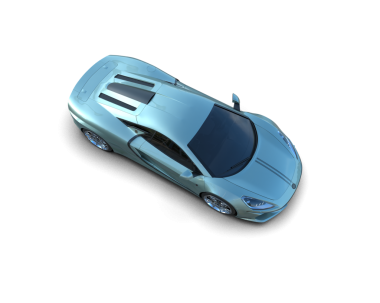 Beyaz arka planda, bir arabanın gölgesi olan üç boyutlu bir çizim.