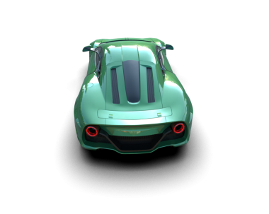 yeşil araba 3 boyutlu görüntüleme