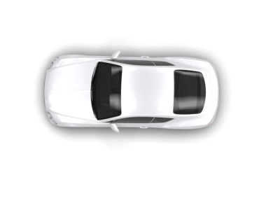 Araba beyaz arka planda izole edilmiş. en üstteki görünüm