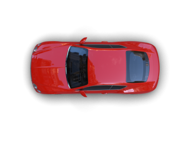 Kırmızı araba siyah arkaplanda izole edildi.