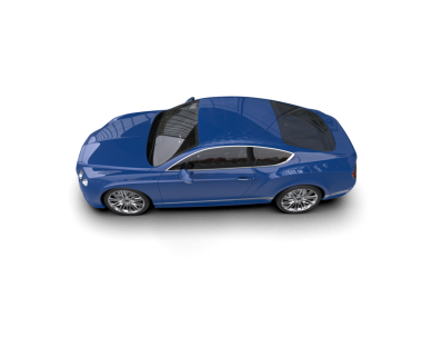 Mavi modern araba beyaz arka planda izole edilmiş. 3d oluşturma.