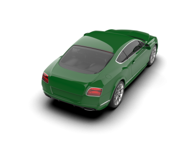 Beyaz arkaplanda yeşil bir araba