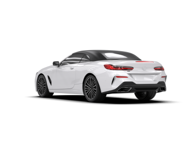 Gri arkaplanda beyaz modern araba yan görünümü.