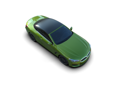 Siyah arka planı olan yeşil bir arabanın 3 boyutlu çizimi