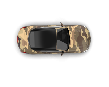 siyah modern araba - üst görünüm