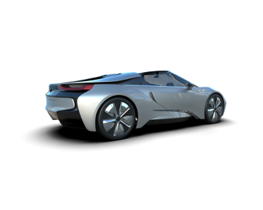 Beyaz arka plan üzerinde izole elektrikli otomobil