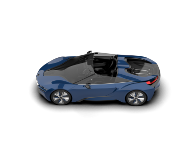 Modern elektrikli araba beyaz arka planda izole edilmiş. 3d illüstrasyon