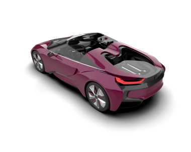 Modern elektrikli araba. 3d oluşturma