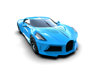 mavi spor araba - 3D illüstrasyon