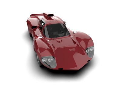 Kırmızı modern araba. 3d illüstrasyon